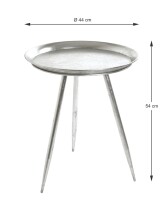 Beistelltisch >25721< in silber, Metall - 54x44cm (HxD)