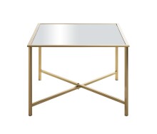 Beistelltisch >25746< in gold, Metall, Spiegel 5 mm - 60x45x60cm (BxHxT)
