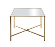 Beistelltisch >25746< in gold, Metall, Spiegel 5 mm - 60x45x60cm (BxHxT)