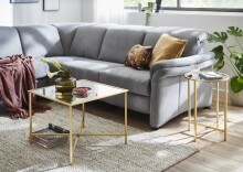 Beistelltisch >25746< in gold, Metall, Spiegel 5 mm - 60x45x60cm (BxHxT)