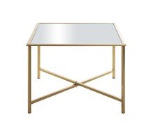 Beistelltisch >25746< in gold, Metall, Spiegel 5 mm - 60x45x60cm (BxHxT)