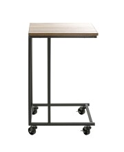 Beistelltisch >25819< in schwarz-eiche, MDF, Metall - 30x67x40cm (BxHxT)