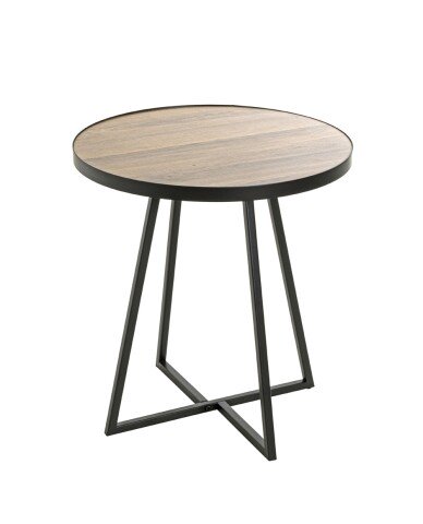Beistelltisch >25845< in schwarz-eiche, MDF, Metall - 52x48cm (HxD)