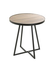 Beistelltisch >25845< in schwarz-eiche, MDF, Metall...