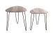 Beistelltisch >25856< (2er Set) in schwarz-eiche, MDF, Metall - 40x43x40 (BxHxT)