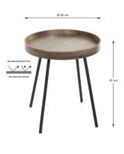 Beistelltisch >25885< in eiche, schwarz, MDF,...