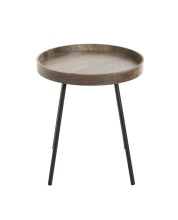Beistelltisch >25885< in eiche, schwarz, MDF, Metall - 45x40cm (HxD)