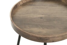 Beistelltisch >25885< in eiche, schwarz, MDF, Metall - 45x40cm (HxD)