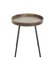 Beistelltisch >25885< in eiche, schwarz, MDF, Metall - 45x40cm (HxD)