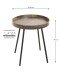 Beistelltisch >25885< in eiche, schwarz, MDF, Metall - 45x40cm (HxD)