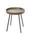 Beistelltisch >25885< in eiche, schwarz, MDF, Metall - 45x40cm (HxD)