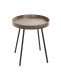 Beistelltisch >25885< in eiche, schwarz, MDF, Metall - 45x40cm (HxD)