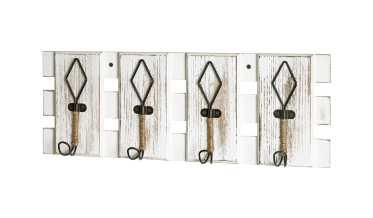 Garderobenleiste >25987< in vintage, MDF, Metall - 55x20x7cm (BxHxT)