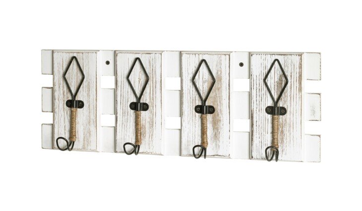Garderobenleiste >25987< in vintage, MDF, Metall - 55x20x7cm (BxHxT)