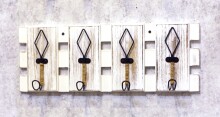 Garderobenleiste >25987< in vintage, MDF, Metall - 55x20x7cm (BxHxT)