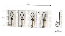 Garderobenleiste >25987< in vintage, MDF, Metall - 55x20x7cm (BxHxT)