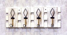 Garderobenleiste >25987< in vintage, MDF, Metall - 55x20x7cm (BxHxT)