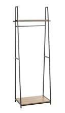 Garderobe >25992< in eiche, schwarz, MDF, Metall -...