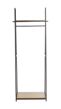 Garderobe >25992< in eiche, schwarz, MDF, Metall - 68x166x40cm (BxHxT)