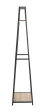 Garderobe >25992< in eiche, schwarz, MDF, Metall - 68x166x40cm (BxHxT)
