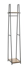 Garderobe >25993< in eiche, schwarz, MDF, Metall -...