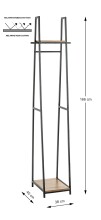 Garderobe >25993< in eiche, schwarz, MDF, Metall -...