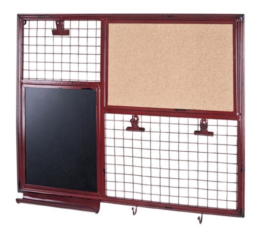 Memoboard >27974< in rot, Kork, Metall - 65x57x6cm (BxHxT)