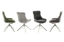 Schalenstuhl >PELION< (2-er Set) in Anthrazit, Polyester - 55x90x62cm (BxHxT)