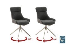 Schalenstuhl >PELION< (2-er Set) in Anthrazit, Polyester - 55x90x62cm (BxHxT)