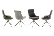 Schalenstuhl >PELION< (2-er Set) in Olive, Polyester - 55x90x62cm (BxHxT)