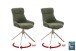 Schalenstuhl >PELION< (2-er Set) in Olive, Polyester - 55x90x62cm (BxHxT)