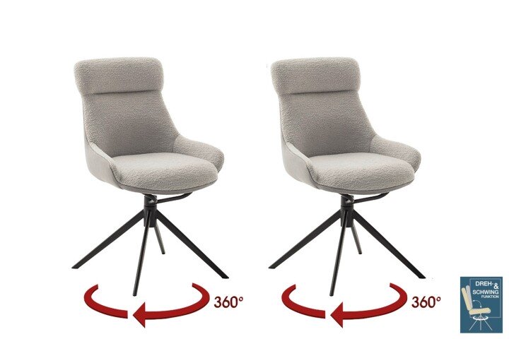 Schalenstuhl >PELION< (2-er Set) in Lichtgrau, Polyester - 55x90x62cm (BxHxT)