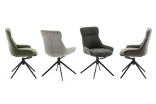 Schalenstuhl >PELION< (2-er Set) in Olive, Polyester - 55x90x62cm (BxHxT)