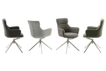 Armlehnstuhl >PELION< (2-er Set) in Anthrazit, Polyester - 62x90x62cm (BxHxT)