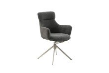 Armlehnstuhl >PELION< (2-er Set) in Anthrazit, Polyester - 62x90x62cm (BxHxT)