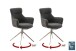Armlehnstuhl >PELION< (2-er Set) in Anthrazit, Polyester - 62x90x62cm (BxHxT)