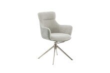 Armlehnstuhl >PELION< (2-er Set) in Lichtgrau, Polyester - 62x90x62cm (BxHxT)