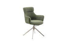 Armlehnstuhl >PELION< (2-er Set) in Olive, Polyester - 62x90x62cm (BxHxT)