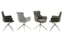 Armlehnstuhl >PELION< (2-er Set) in Schlamm, Polyester - 62x90x62cm (BxHxT)