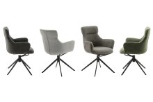 Armlehnstuhl >PELION< (2-er Set) in Anthrazit, Polyester - 62x90x62cm (BxHxT)
