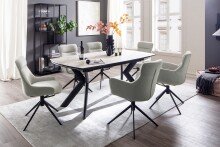 Armlehnstuhl >PELION< (2-er Set) in Lichtgrau, Polyester - 62x90x62cm (BxHxT)