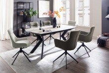 Armlehnstuhl >PELION< (2-er Set) in Schlamm, Polyester - 62x90x62cm (BxHxT)