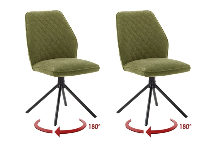 4-Fußstuhl >ACANDI < (2-er Set) in Olive, Polyester/ Polyamid - 52x89x64 (BxHxT)