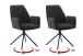 Armlehnstuhl >ACANDI < (2-er Set) in Anthrazit - 60x89x64 (BxHxT)
