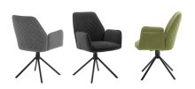 Armlehnstuhl >ACANDI < (2-er Set) in Olive - 60x89x64 (BxHxT)