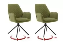 Armlehnstuhl >ACANDI < (2-er Set) in Olive -...