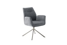 Armlehnstuhl >DIVERIA< (2-er Set) in Anthrazit, Polyester - 64x90x66cm (BxHxT)
