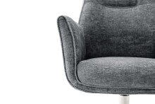 Armlehnstuhl >DIVERIA< (2-er Set) in Anthrazit, Polyester - 64x90x66cm (BxHxT)