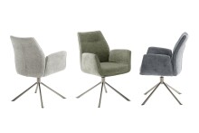 Armlehnstuhl >DIVERIA< (2-er Set) in Olive, Polyester - 64x90x66cm (BxHxT)