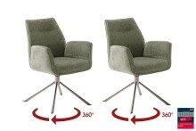 Armlehnstuhl >DIVERIA< (2-er Set) in Olive,...